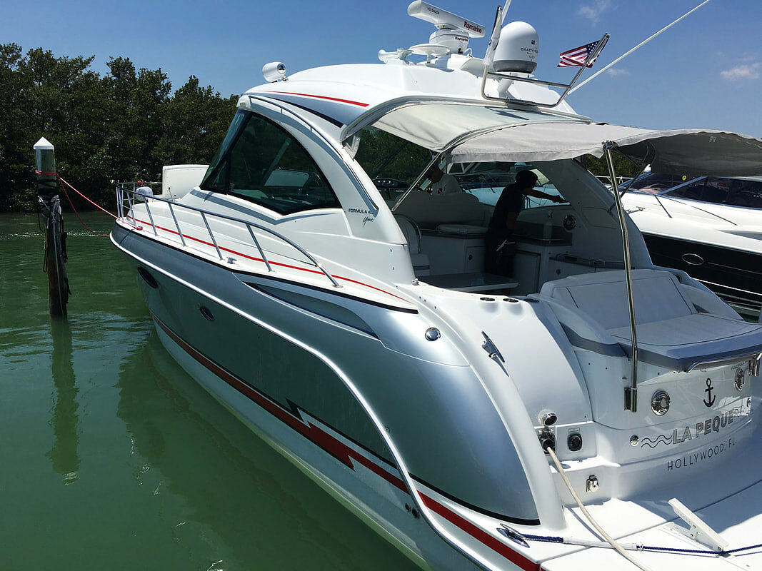 Marine window film installed on a boat in Miami